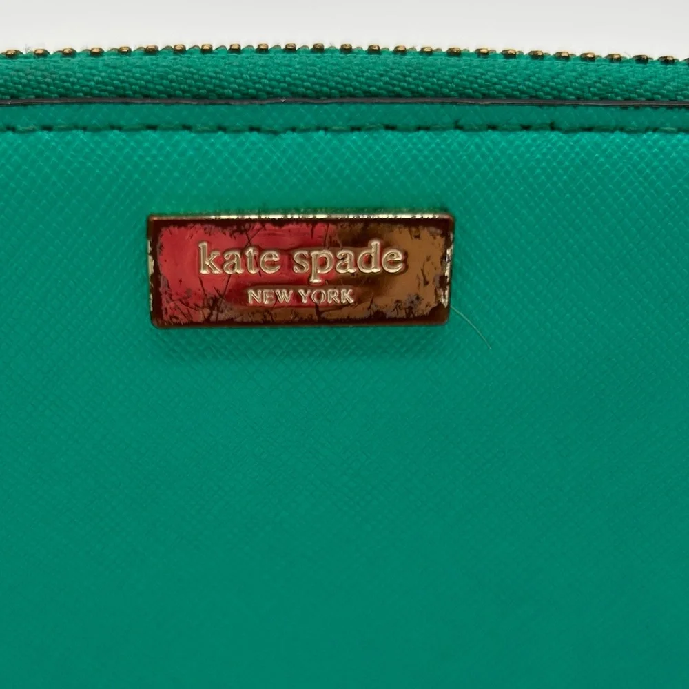 Kate Spade New York Turquoise Teal Leather zip-around Wallet
